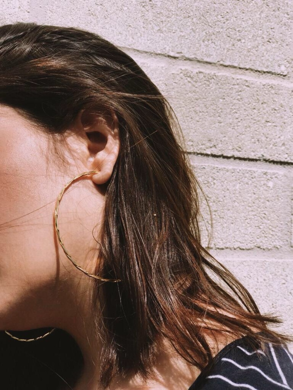 Gold Twisted Hoop Earrings